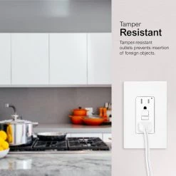 15 Amp Tamper-Resistant Self-Test GFCI Outlet, White by GE -Home Electronics Shop white ge electrical outlets receptacles 32075 44 1000