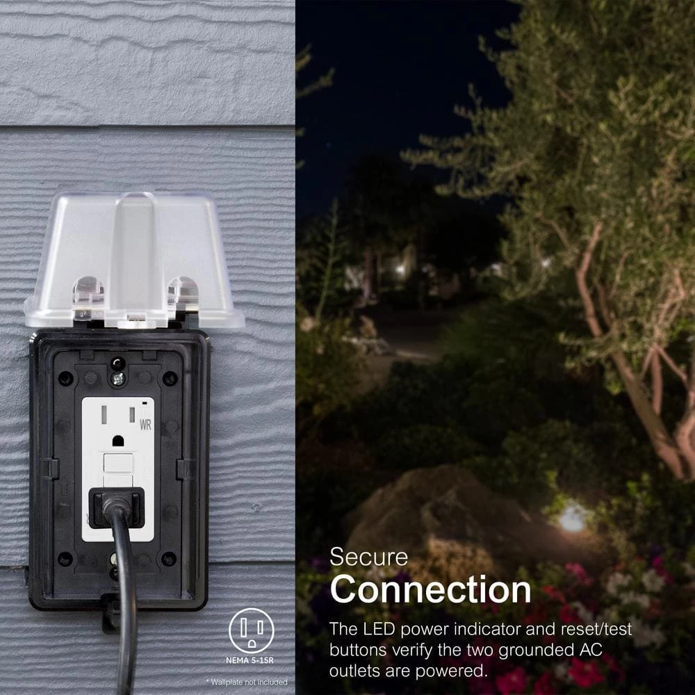 15 Amp Tamper Resistant Weather Resistant GFCI Duplex Outlet Receptacle, White by GE 4 15 Amp Tamper Resistant Weather Resistant GFCI Duplex Outlet Receptacle, White by GE - Image 4