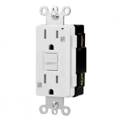 15 Amp Tamper Resistant Weather Resistant GFCI Duplex Outlet Receptacle, White by GE