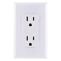 15 Amp Grounded Designer Duplex Receptacle, White by GE -Home Electronics Shop white ge electrical outlets receptacles 50727 4f 1000