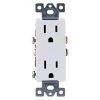 15 Amp Grounded Designer Duplex Receptacle, White by GE
