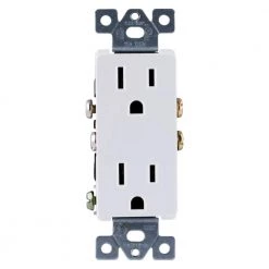 15 Amp Grounded Designer Duplex Receptacle, White by GE