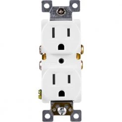 15 Amp 125-Volt AC Tamper Resistant Duplex Outlet Grounded Receptacle, White by GE
