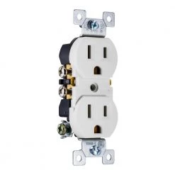 Grounding Duplex Receptacle with Fast Easy Pressure-Lock Wiring by GE -Home Electronics Shop white ge electrical outlets receptacles 54309 44 1000