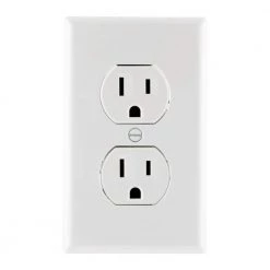 Grounding Duplex Receptacle with Fast Easy Pressure-Lock Wiring by GE -Home Electronics Shop white ge electrical outlets receptacles 54309 4f 1000