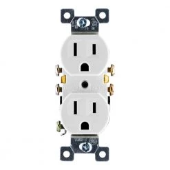 Grounding Duplex Receptacle with Fast Easy Pressure-Lock Wiring by GE