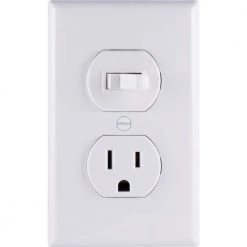 All-in-One Toggle Switch and Single Pole Outlet, White by GE -Home Electronics Shop white ge electrical outlets receptacles 59797 1f 1000