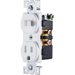 All-in-One Toggle Switch and Single Pole Outlet, White by GE -Home Electronics Shop white ge electrical outlets receptacles 59797 4f 1000