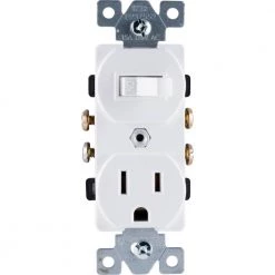 All-in-One Toggle Switch and Single Pole Outlet, White by GE