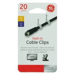 Nail-In Cable Clips, For Audio, Video, or Network Cables (100-Pack) by GE 8 Nail-In Cable Clips, For Audio, Video, or Network Cables (100-Pack) by GE -Home Electronics Shop white ge electrical staples 51282 1f 1000