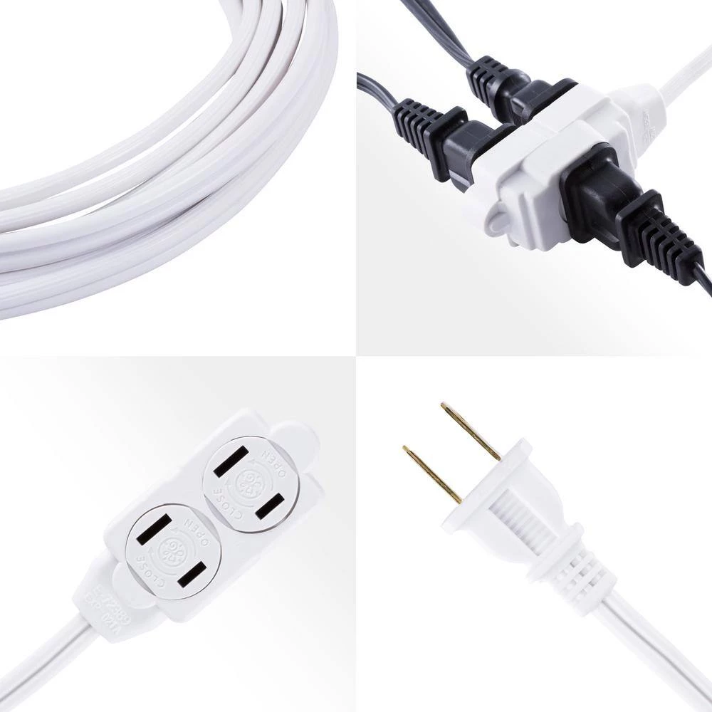 12 ft. 16/3 3-Outlet Polarized Extension Cord, White by GE 4 12 ft. 16/3 3-Outlet Polarized Extension Cord, White by GE - Image 4