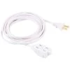 12 ft. 16/3 3-Outlet Polarized Extension Cord, White by GE