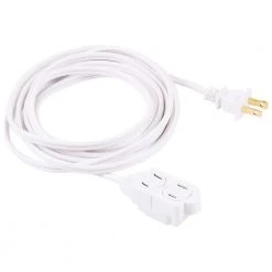 12 ft. 16/3 3-Outlet Polarized Extension Cord, White by GE