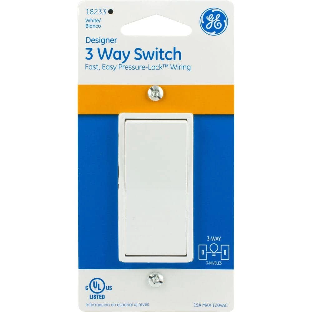 3-Way Designer Rocker On/Off Switch, White by GE 2 3-Way Designer Rocker On/Off Switch, White by GE - Image 2