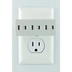 3-Outlet Wall Hugger Polarized Swivel Tap, White -Home Electronics Shop white ge plug adapters 54185 1f 1000