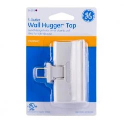 3-Outlet Wall Hugger Polarized Swivel Tap, White -Home Electronics Shop white ge plug adapters 54185 4f 1000