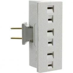 3-Outlet Wall Hugger Polarized Swivel Tap, White -Home Electronics Shop white ge plug adapters 54185 c3 1000