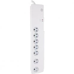3 ft. 7-Outlet Surge Protector Power Strip, White -Home Electronics Shop white ge surge protectors 34768 1f 1000
