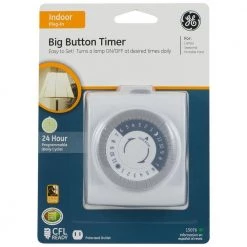 24-Hour Plug-In Big Button Timer by GE -Home Electronics Shop white ge timers 15076 a0 1000