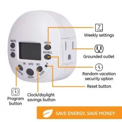 7-Day Digital Heavy Duty Timer by GE -Home Electronics Shop white ge timers 15150 44 1000