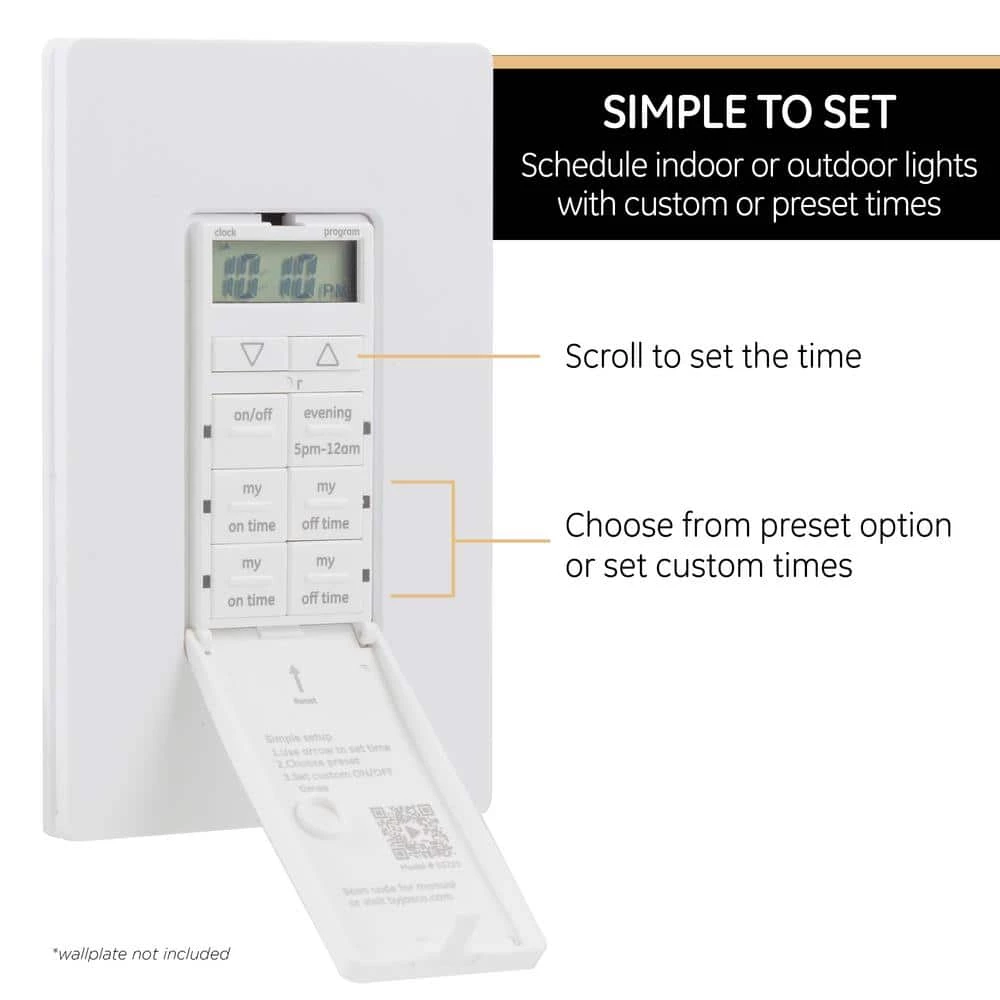 UltraPro 24-Hour Indoor In-Wall Timer with 2 Fully Customizable Times by GE 5 UltraPro 24-Hour Indoor In-Wall Timer with 2 Fully Customizable Times by GE - Image 5