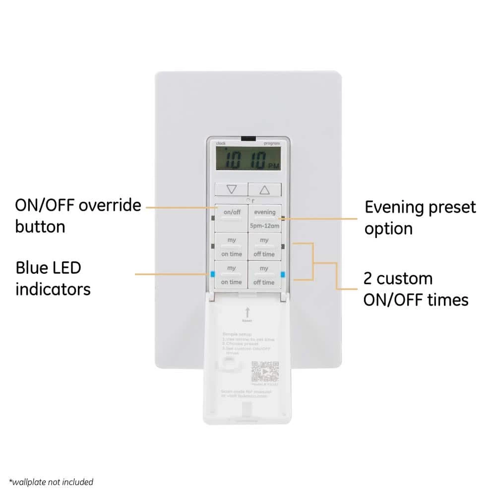 UltraPro 24-Hour Indoor In-Wall Timer with 2 Fully Customizable Times by GE 3 UltraPro 24-Hour Indoor In-Wall Timer with 2 Fully Customizable Times by GE - Image 3