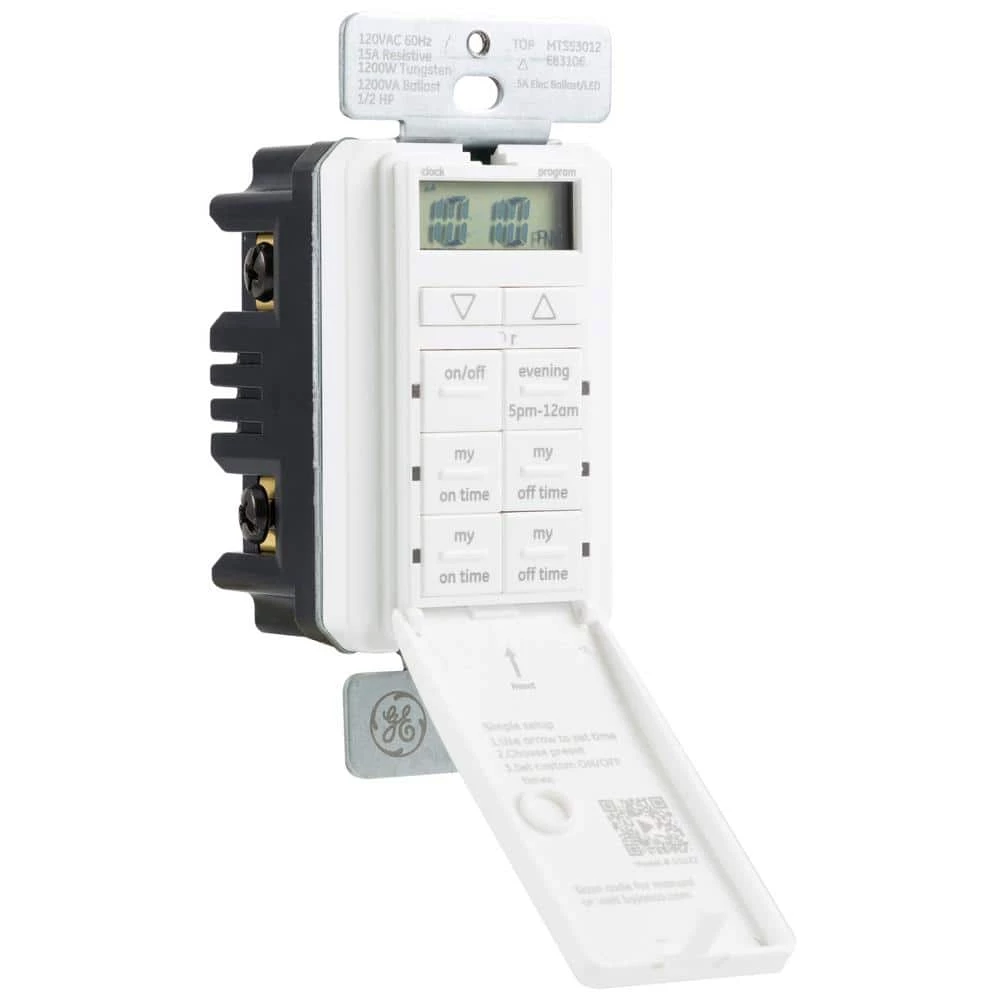 UltraPro 24-Hour Indoor In-Wall Timer with 2 Fully Customizable Times by GE 1 UltraPro 24-Hour Indoor In-Wall Timer with 2 Fully Customizable Times by GE