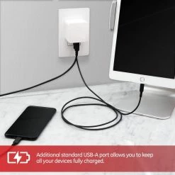 22.5-Watt Dual Port USB C and USB A Wall Charger -Home Electronics Shop white usb c and usb a ge tablets accessories 39931 44 1000