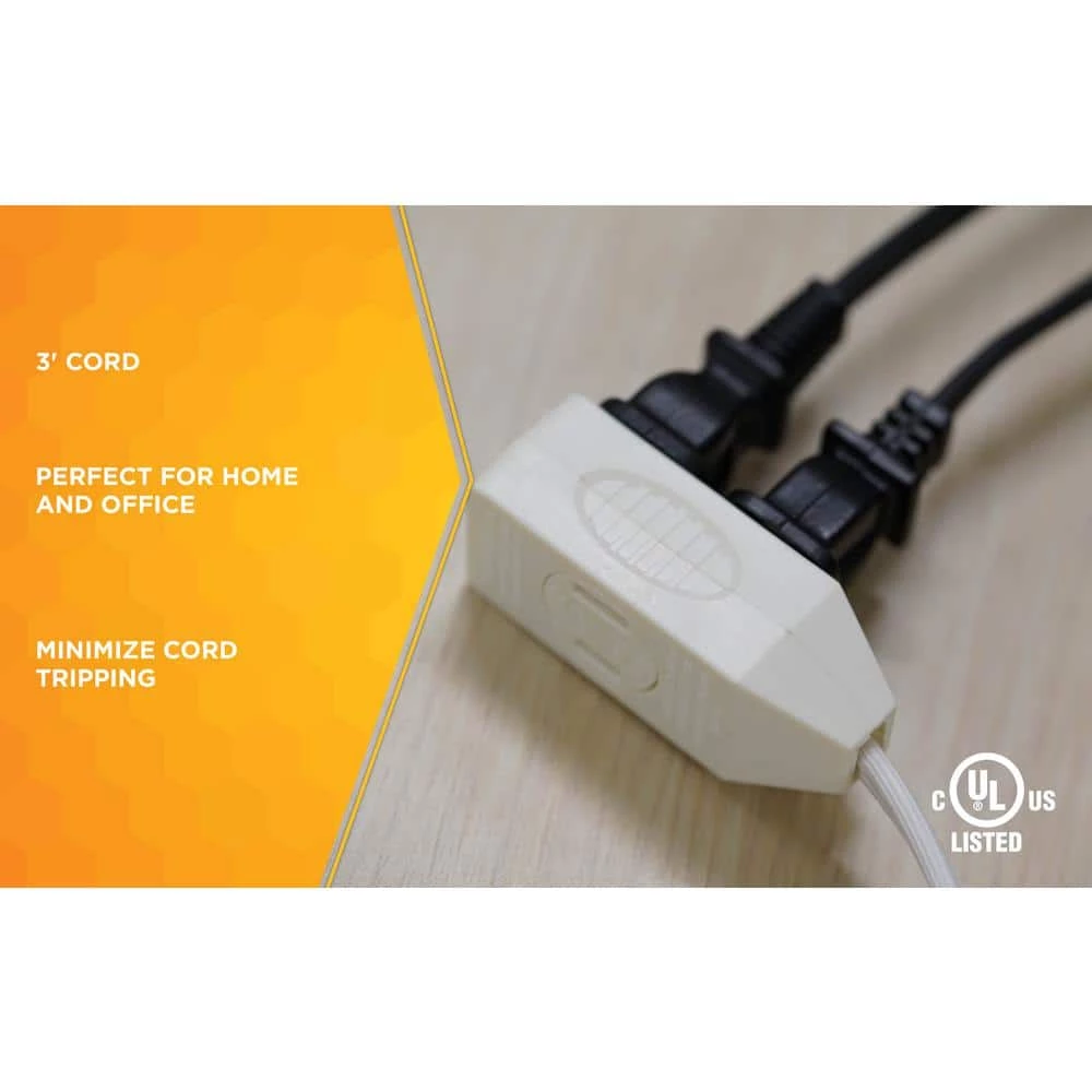 3 ft. 16/2 SPT-2 Indoor Light-Duty Flat Plug Extension Cord by Woods 5 3 ft. 16/2 SPT-2 Indoor Light-Duty Flat Plug Extension Cord by Woods - Image 5