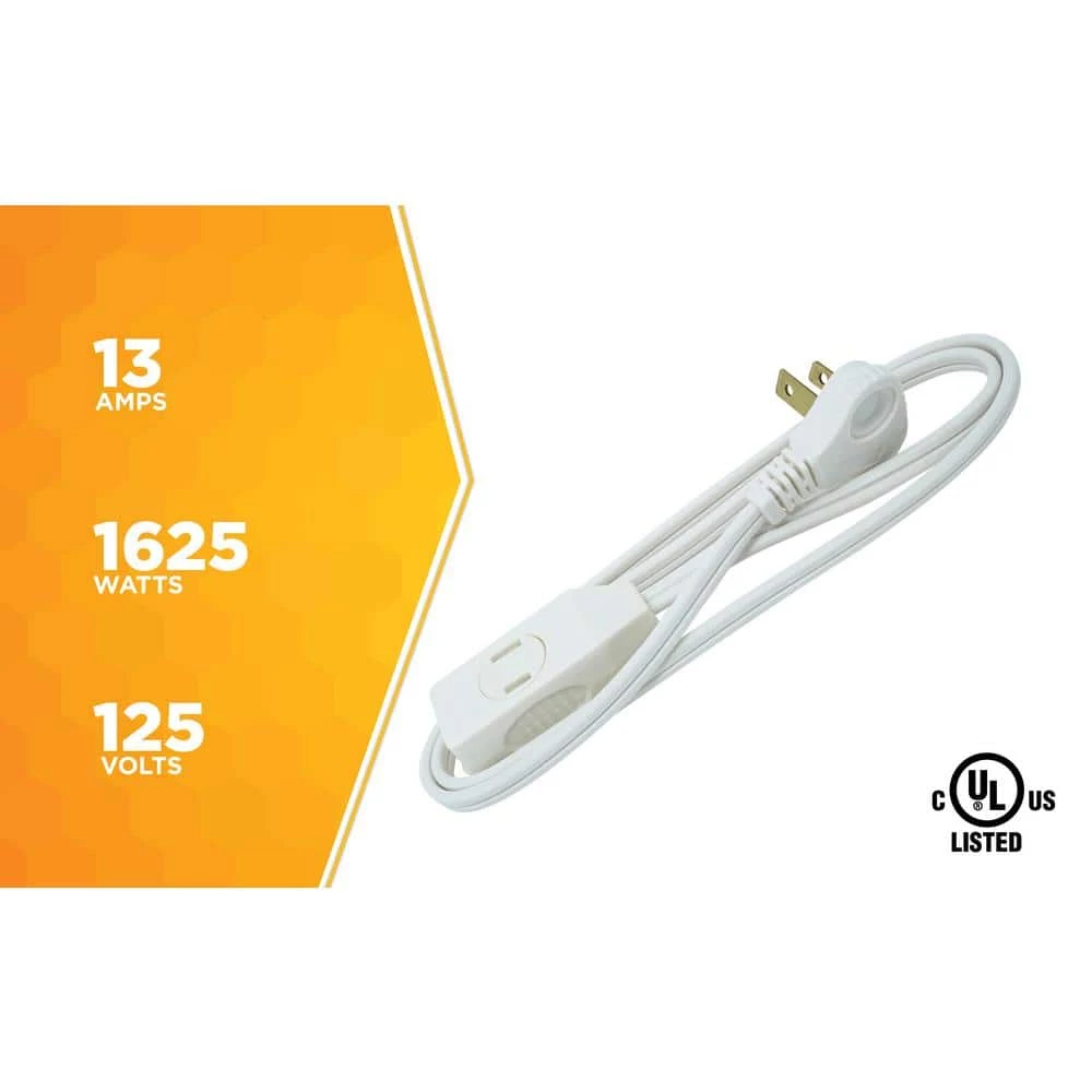 3 ft. 16/2 SPT-2 Indoor Light-Duty Flat Plug Extension Cord by Woods 2 3 ft. 16/2 SPT-2 Indoor Light-Duty Flat Plug Extension Cord by Woods - Image 2