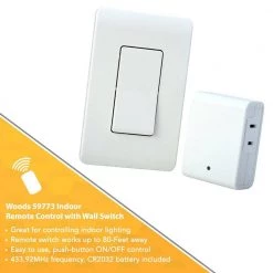 8-Amp Indoor Plug-In Wireless Wall Switch Light Control, White by Woods -Home Electronics Shop white woods light switches 59773wd 40 1000
