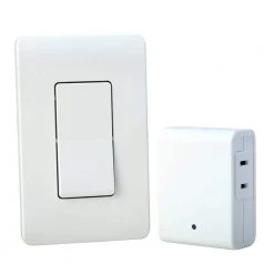 8-Amp Indoor Plug-In Wireless Wall Switch Light Control, White by Woods