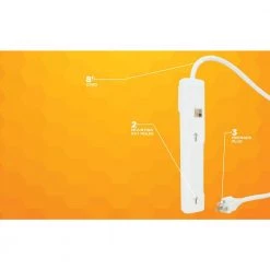 8 ft. 6-Outlet Power Strip with Power Light Indicator by Woods -Home Electronics Shop white woods power strips 41436 fa 1000