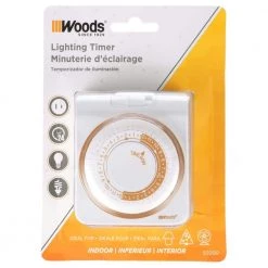 15-Amp 24-Hour Indoor Plug-In Single-Outlet Mechanical Timer, White by Woods -Home Electronics Shop white woods timers 50000wd 4f 1000
