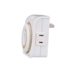 15-Amp 24-Hour Indoor Plug-In Single-Outlet Mechanical Timer, White by Woods -Home Electronics Shop white woods timers 50000wd 77 1000