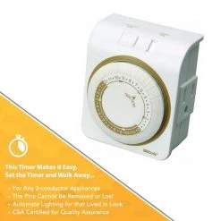 15-Amp 24-Hour Indoor Plug-In Lamp and Appliance Single-Outlet Mechanical Timer, White by Woods -Home Electronics Shop white woods timers 50001wd a0 1000