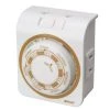 15-Amp 7-Day Indoor Plug-In Dual-Outlet Mechanical Timer, White by Woods