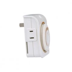 15-Amp 24-Hour Indoor Plug-In Dual-Outlet Mechanical Timer, White by Woods 6 15-Amp 24-Hour Indoor Plug-In Dual-Outlet Mechanical Timer, White by Woods -Home Electronics Shop white woods timers 50004wd 4f 1000