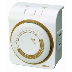 15-Amp 24-Hour Indoor Plug-In Dual-Outlet Mechanical Timer, White by Woods