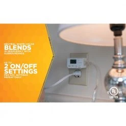 10 Amp Indoor Plug-In Daily Lamp Slim Fit Simple Set Single-Outlet Digital Timer, White (2-Pack) by Woods 15 10 Amp Indoor Plug-In Daily Lamp Slim Fit Simple Set Single-Outlet Digital Timer, White (2-Pack) by Woods -Home Electronics Shop white woods timers 50007wd fa 1000
