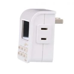 10-Amp 7-Day Indoor Plug-In Lamp and Appliance Single-Outlet Digital Timer, White by Woods -Home Electronics Shop white woods timers 50008wd 1f 1000
