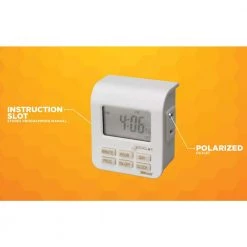 10-Amp 7-Day Indoor Plug-In Lamp and Appliance Single-Outlet Digital Timer, White by Woods -Home Electronics Shop white woods timers 50008wd 76 1000