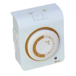 15-Amp 24-Hour Indoor Plug-In Dual-Outlet Programmable Mechanical Timer, White by Woods