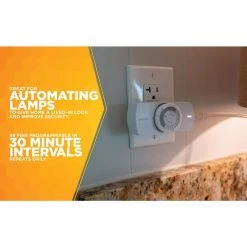 24 Hour Indoor Plug-In Polarized Outlet Mechanical Timer by Woods -Home Electronics Shop white woods timers 50101wd 1d 1000