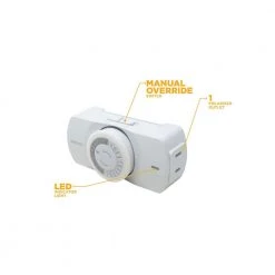 24 Hour Indoor Plug-In Polarized Outlet Mechanical Timer by Woods -Home Electronics Shop white woods timers 50101wd 66 1000