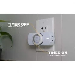 24 Hour Indoor Plug-In Polarized Outlet Mechanical Timer by Woods -Home Electronics Shop white woods timers 50101wd 77 1000