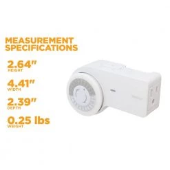 24 Hour Heavy Duty Indoor Plug-In Grounded Outlet Mechanical Timer by Woods -Home Electronics Shop white woods timers 50102wd 1f 1000