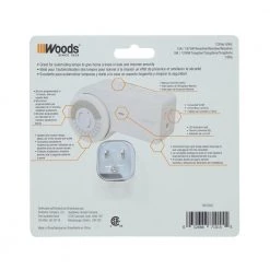 24 Hour Heavy Duty Indoor Plug-In Grounded Outlet Mechanical Timer by Woods -Home Electronics Shop white woods timers 50102wd 4f 1000