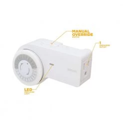 24 Hour Heavy Duty Indoor Plug-In Grounded Outlet Mechanical Timer by Woods -Home Electronics Shop white woods timers 50102wd 66 1000