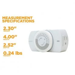 24 Hour Heavy Duty Indoor Plug-In Grounded Outlet Mechanical Timer by Woods 19 24 Hour Heavy Duty Indoor Plug-In Grounded Outlet Mechanical Timer by Woods -Home Electronics Shop white woods timers 50103wd 77 1000